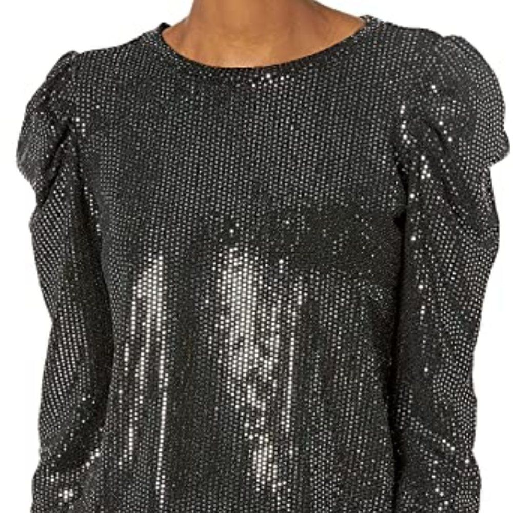 BB DAKOTA sparkle puff shoulder top